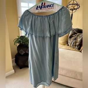 Worn once!  Sanctuary size L cotton dress- denim off the shoulder.